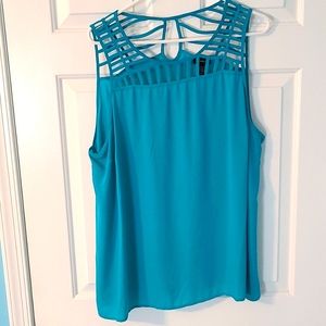 Torrid size 2 blue cage tank top